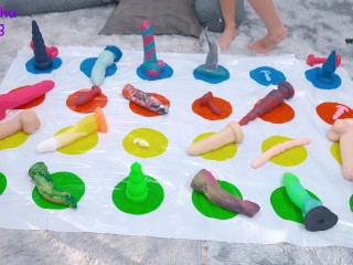 4K Cute Teen Lesbian Anal Twister Sex Party | Anal orgasm | Huge Dildos | Squirting | REAL CUM