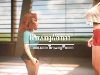 5' Tall Girl Grows Gigantic Boobs and Shrinks Her Beautiful Lover Down to Size - Growing Woman