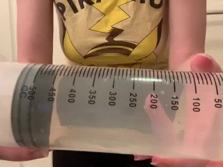 500 ml Water Enema Inflation, My Tummy Expands sooooo Much 
