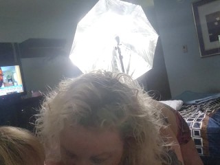 A double handjob leads to birthday cum for blonde milfs (HoneyButter and ToriJ)