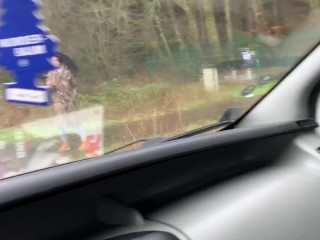 a truck driver fucked a amazing brunette in the woods