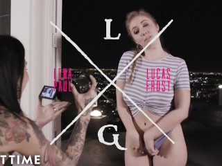 ADULT TIME Lena Paul &amp; Joanna Angel Cumswapping Threesome Over L.A. Skyline