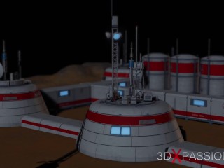 Alien sex at the Mars base camp! A horny woman gets the anal fucking