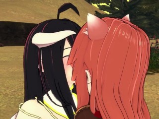An awesome isekai adventure with Albedo and Raphtalia (3D Hentai) (Overlord) (Shield Hero)