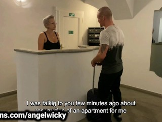 Angel Wicky seduces guest