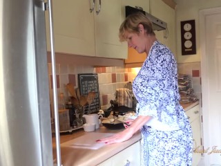 Aunt Judy's XXX - 58yo Busty Mature Housewife Mrs. Molly Jacks Sucks Your Cock in the Kitchen (POV)