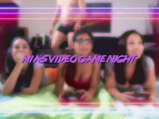BANGBROS - Mia Khalifa's Video Game Night With Rachel Rose &amp; Tiffany Valentine