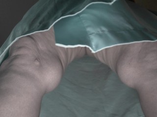 BBW granny hairy pussy upskirt bottom view.