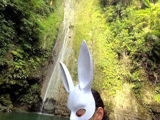 Best public risky blowjob in tropical jungle with PassionBunny | HQ