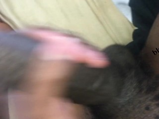big black cock cums hard while talking nasty and plays with the mess