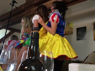 Big Boobs Big ASSES Uniforms Cosplay Party with Huge Tits Lesbians