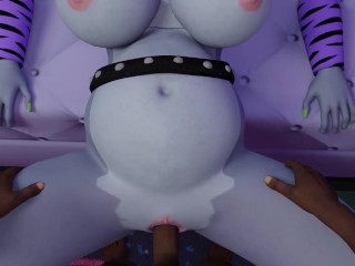 Black guy fuck pussy a pregnant Roxanne Wolf missionary position Five Nights at Freddy's Creampie