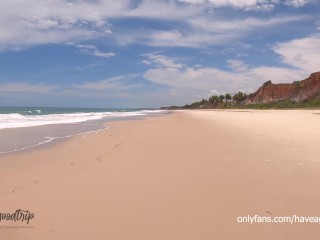 Blowjob and Riding in a Nudist Beach on Paradise - HAVEAGOODTRIP 4K
