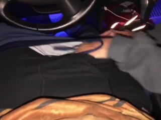 Blowjob in the car leads to Tampon Removal and Period Sex in the front seat