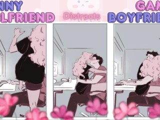 Bouncing Fuck - Bunny Girl Annoying Hot Call of Duty playing Boyfriend Under the Desk
