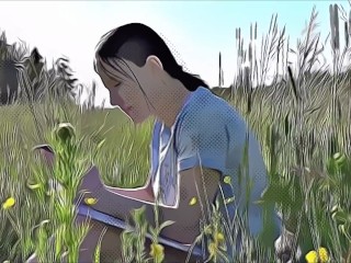 Cartoon 1: Brunette teen squirts and fucking