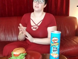 Cheeseburger and Pringles Mukbang Lunch