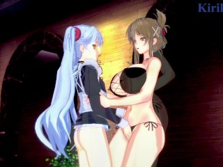 Chitose Kisaragi and Ruri Hoshino have lesbian play - Super Robot Wars V &amp; Nadesico Hentai