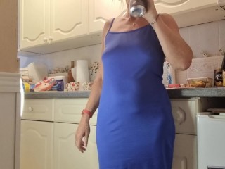 Chorizo Wank - Horny In The Kitchen - Spicy Sausage Orgasm - British Mature MILF Food Dildo