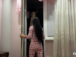 Christmas alone with StepMom part 1. Search for decorations for the Christmas tree. Creampie