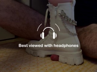 Cock Boots Crush - White Combat Boots