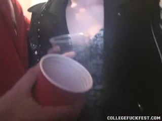 College cock sucking teen goes down on dick