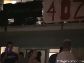 College teen gives head as others watch