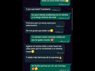 Conversación de WhatsApp con mi sugar daddy, terminamos follando duro en su casa🤑😈💦🔥