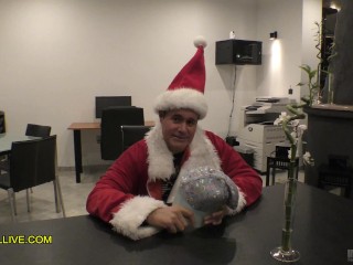 CRAZY CHRISTMAS TALE SEXY SLUT WITH GIANT TITS &amp; HUGE CLIT MAKES LUCKY ELF CUM TWO TIMES!