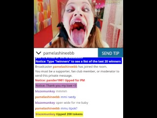 Crazy slutty teen opens mouth, crosses, eyes, and gags on dildo.  AMAZING!!