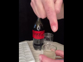 Cum &amp; Coke - 2 - my Wife Told me to make a cum Drink, I Paint with,  Play and Drink my Jizz