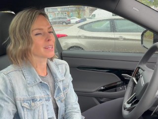 Cumming hard in public drive thru with Lush remote controlled vibrator