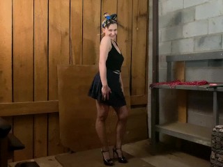 Curvy Milf gets Face Fucked, Spanked, and Bound and Fucked on bench. Full Video