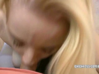 Cute college girl Summer Samson sucks some cock