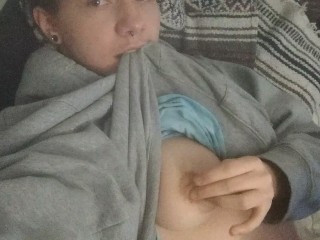 Cute FTM Teen Boy Plays With Nipples