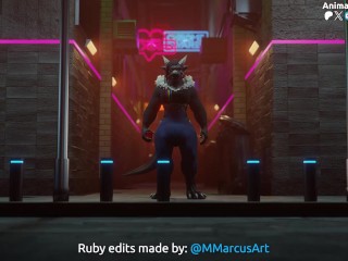 Cyberpunk Chick Breast Hyper Growth Animation