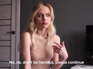 Dad doesn't like how my stepmom sucks, so she sucks my dick and swallows cum