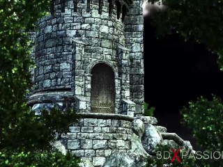 Dark princess dickgirl fucks hard a horny sexy girl in the castle