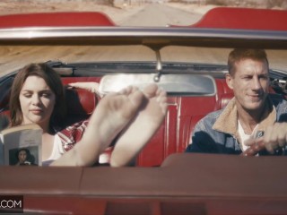 Deeper. Seth &amp; Gabbie fuck on car hood while her BF is away
