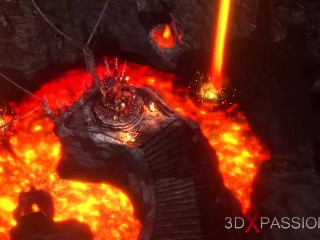 Devil plays with a super hot girl in hell