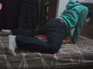 Diapered Trans Girl Mindlessly Humping a Pillow