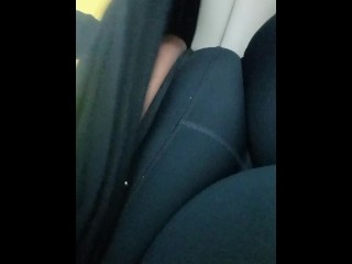 Ebony bbw flashing tits in a Lyft