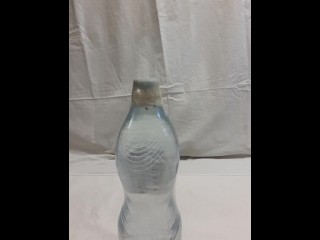 Extreme anal insertion 1,5 liter plastic bottle in ass