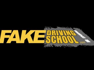 Fake Driving School Cute teen brunette pussy stretched