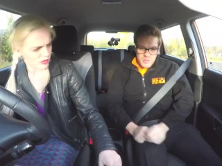 Fake Driving School Hard sex and creampie on 2nd lesson for Alessa Savage