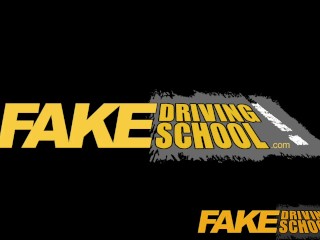 Fake Driving School lesbian sex with hot Australian babe and busty milf