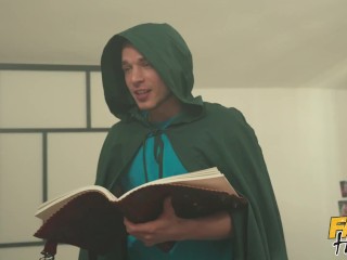 Fake Hostel - Cumshots &amp; Dragons game with amazon and elf warriors and fun threesome action