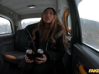 Fake Taxi Cheeky Asian passenger gets out and takes a piss in the middle of the road