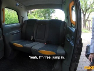 Fake Taxi - tall slim French sex coach with big tits shows the driver a good time with handjob cum