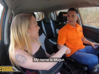 FakeDriving Tattooed Blonde Chrystal Sinn Likes To Ride